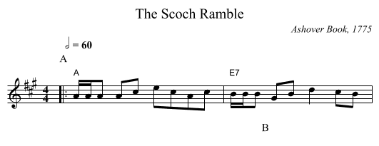 The Scoch Ramble - staff notation