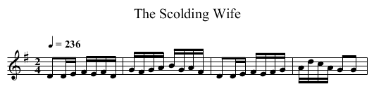The Scolding Wife - staff notation