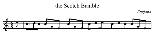the Scotch Bamble - staff notation