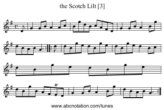 the Scotch Lilt [3] - staff notation