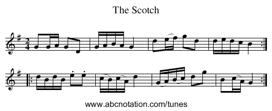 The Scotch - staff notation