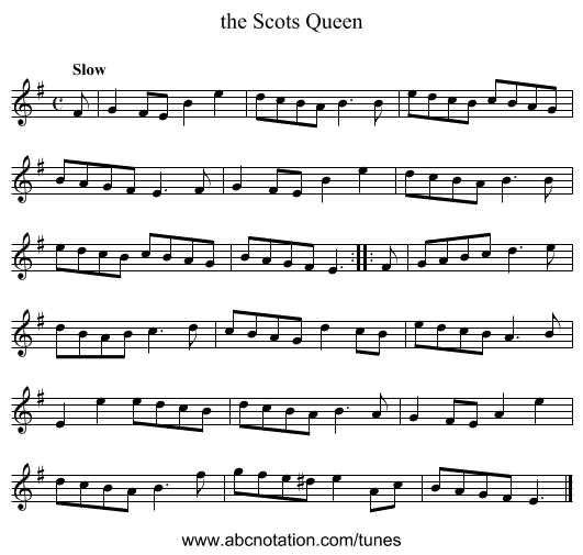 the Scots Queen - staff notation