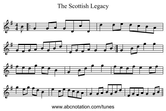 The Scottish Legacy - staff notation