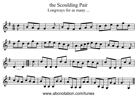 the Scoulding Pair - staff notation