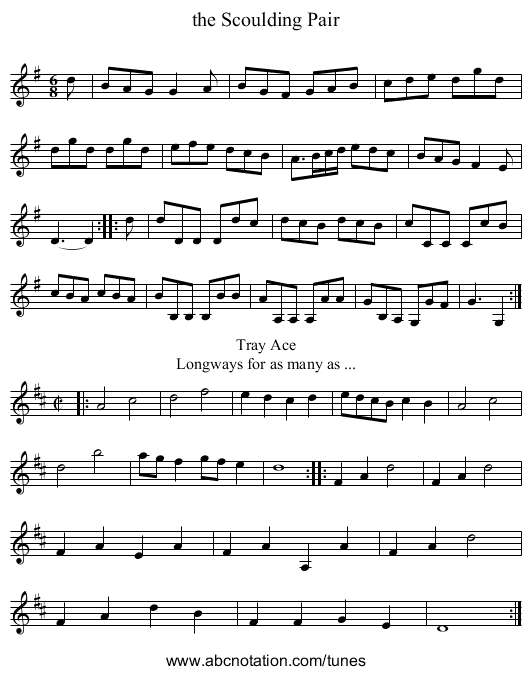 the Scoulding Pair - staff notation