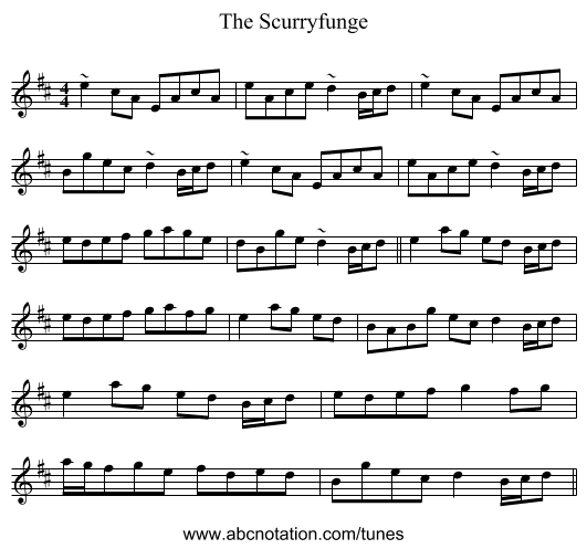 The Scurryfunge - staff notation