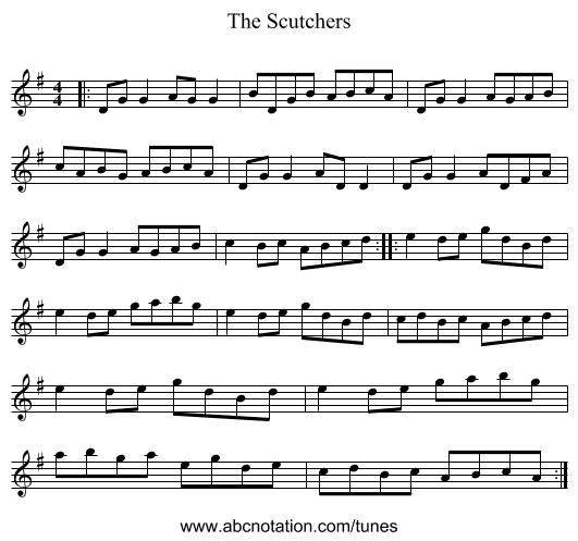 The Scutchers - staff notation