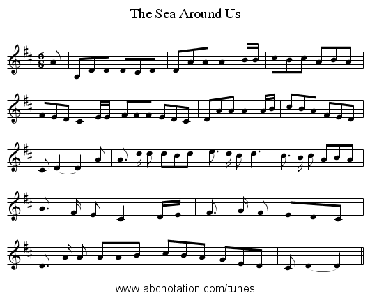 The Sea Around Us - staff notation