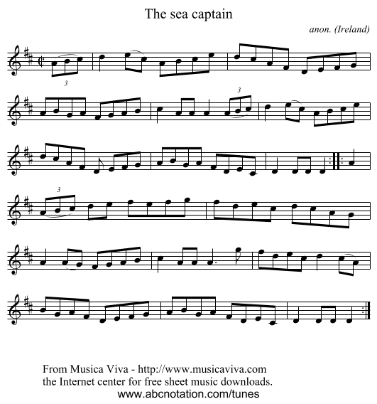 The sea captain - staff notation