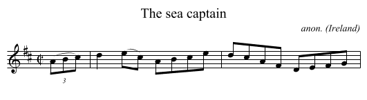 The sea captain - staff notation