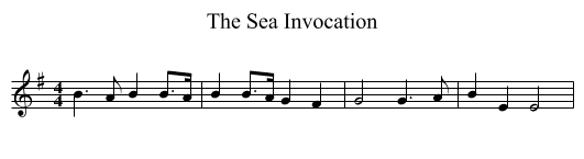 The Sea Invocation - staff notation