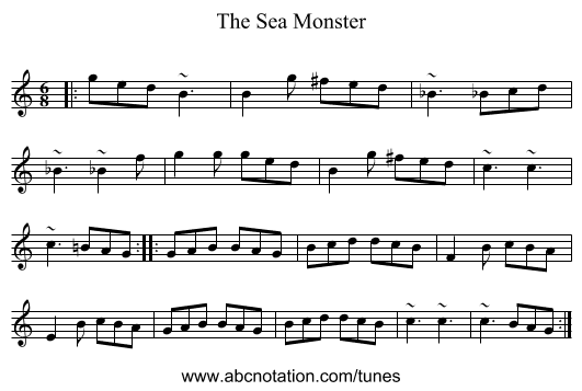 The Sea Monster - staff notation