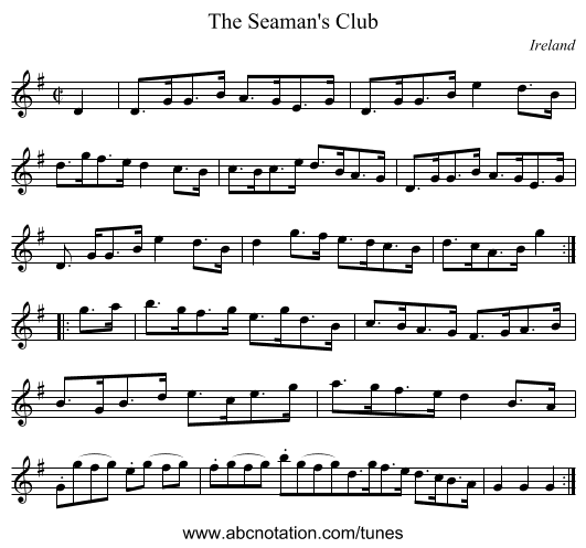The Seaman's Club - staff notation