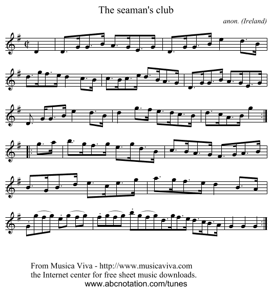 The seaman's club - staff notation