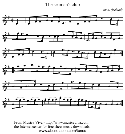 The seaman's club - staff notation