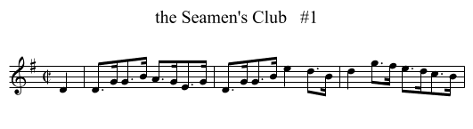 the Seamen's Club   #1 - staff notation