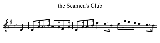 the Seamen's Club - staff notation