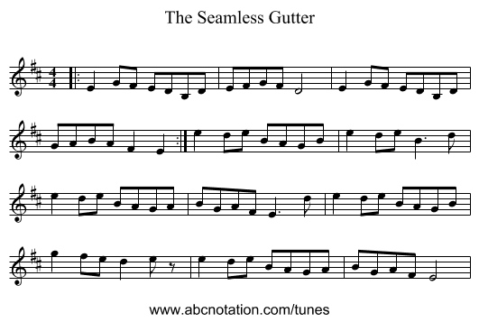 The Seamless Gutter - staff notation