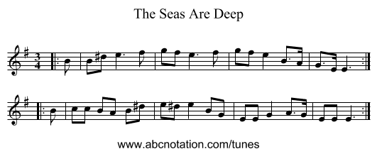 The Seas Are Deep - staff notation