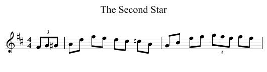 The Second Star - staff notation