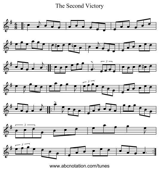 The Second Victory - staff notation