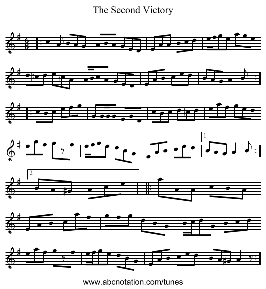 The Second Victory - staff notation
