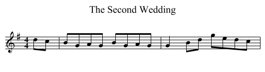 The Second Wedding - staff notation