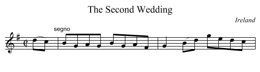 The Second Wedding - staff notation