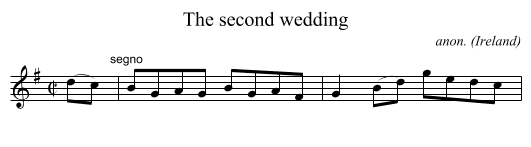 The second wedding - staff notation