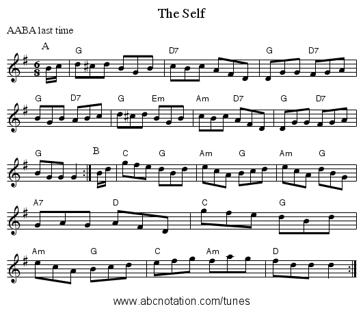 The Self - staff notation