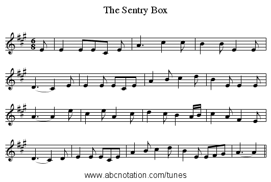 The Sentry Box - staff notation
