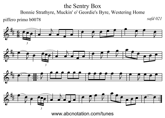 the Sentry Box - staff notation