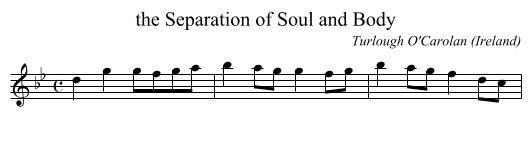 the Separation of Soul and Body - staff notation
