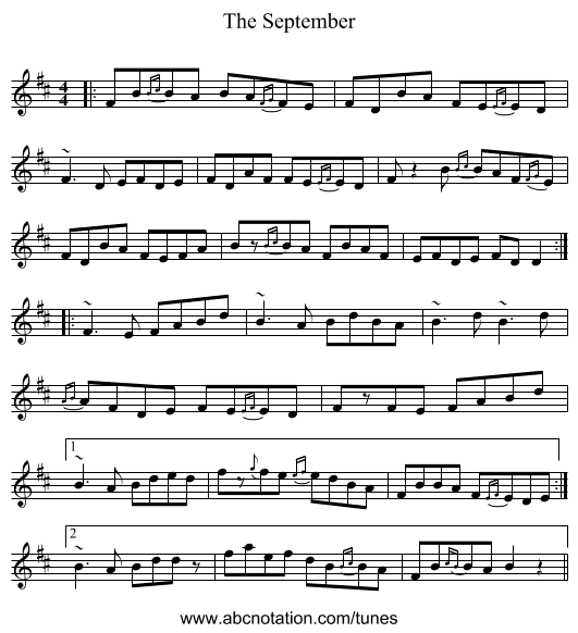 The September - staff notation
