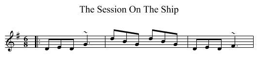 The Session On The Ship - staff notation