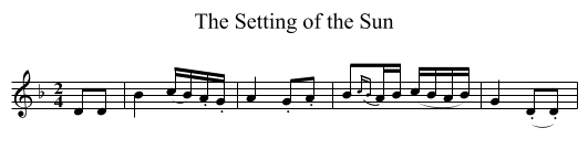 The Setting of the Sun - staff notation