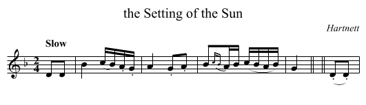 the Setting of the Sun - staff notation