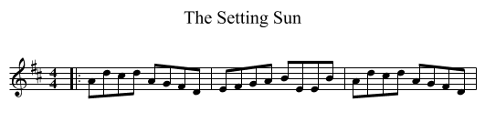 The Setting Sun - staff notation