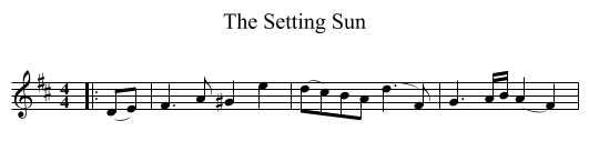 The Setting Sun - staff notation