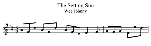 The Setting Sun - staff notation