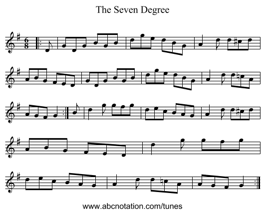 The Seven Degree - staff notation