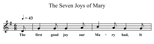 The Seven Joys of Mary - staff notation