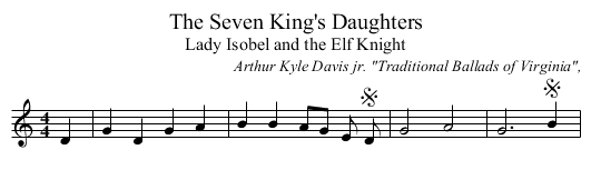 The Seven King's Daughters - staff notation