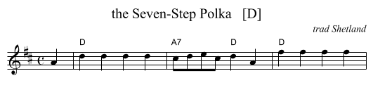 the Seven-Step Polka   [D] - staff notation