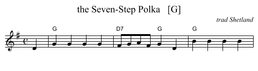 the Seven-Step Polka   [G] - staff notation