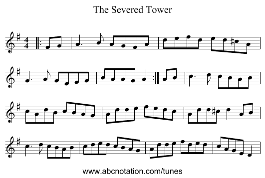 The Severed Tower - staff notation