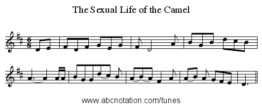 The Sexual Life of the Camel - staff notation