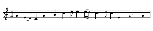 The Shady Grove - staff notation