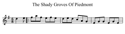 The Shady Groves Of Piedmont - staff notation