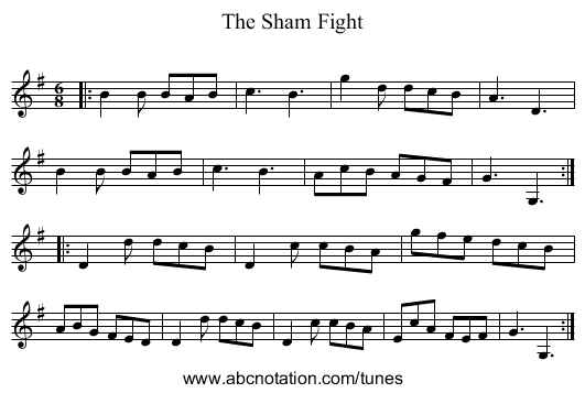 The Sham Fight - staff notation